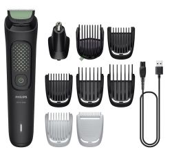 Тример PHILIPS MG3945/15 Series 3000, Тример 9 в 1, За лице, коса и тяло, Технология BeardSense, Време на безжична работа до 90мин / 4ч зареждане