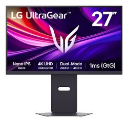 Монитор LG 27G850A-B UltraGear, 27" IPS Black, 4K UHD (3840 x 2160) 240Hz, 16:9, 1ms, 450cd/m2, 2000:1, AMD FreeSync Premium Pro, NVIDIA G-Sync, 2xHDMI, DP, 2xUSB3.2, Black