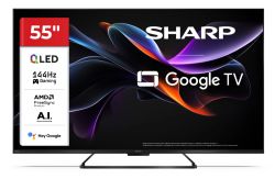 Телевизор 55'' SHARP 55HR7265E, 4K UHD LED, Smart TV, Android TV, Google TV, 60Hz, Wi-Fi, Black