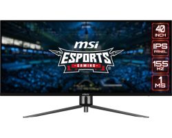 Монитор MSI MAG401QR (9S6-3EA54H-015), 40" IPS, UWQHD (3440x1440) 155Hz, 21:9, 1ms, 400cd/m2, 1000:1, Adaptive Sync, 2xHDMI, DP, USB Type-C, 2xUSB2.0, Black