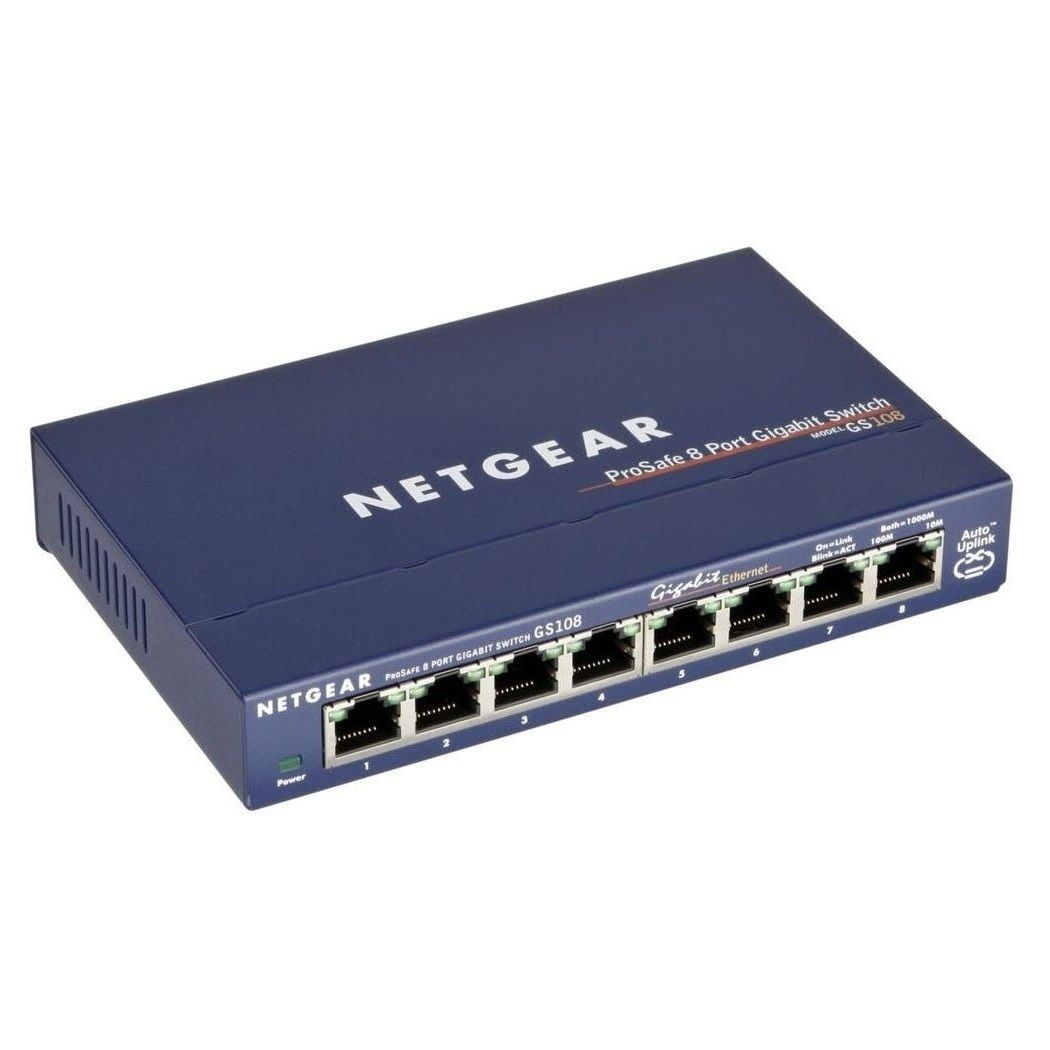 Суич Netgear GS108GE, 8 x 10/100/1000 ProSafe Gigabit switch
