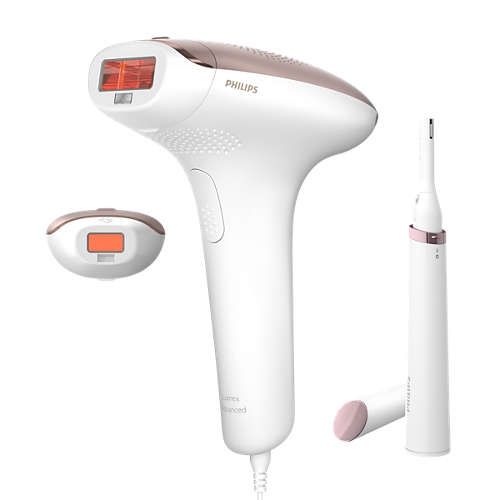 Система за премахване на окосмяване Philips BRI921/00 Lumea Advanced, За тяло и лице, Със сензор за цвят на кожата, 15 минути за долната част на краката, Тример тип писалка + Satin Compact