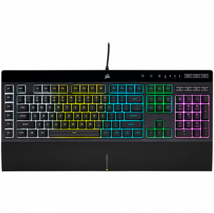 Геймърска клавиатура CORSAIR K55 RGB PRO (CH-9226765-NA), RGB Lighting, Rubber Dome switches, USB, Black