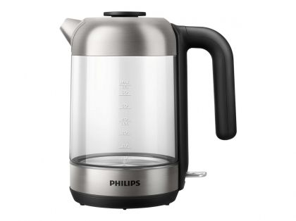 Електрическа кана Philips HD9339/80 , 2200W, 1.7л., Стъклена кана, Black/Silver