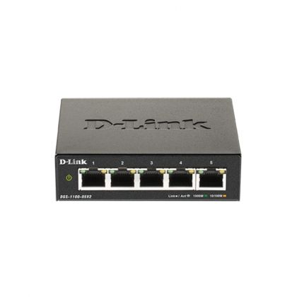 Суич D-LINK DGS-1100-05V2, 5-Port Gigabit Smart Managed Switch