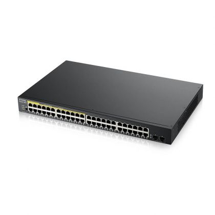 Суич ZyXEL GS1900-48HP v2, 48-port GbE L2 Smart Switch, 170 Watt, rackmount