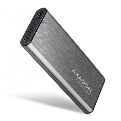 Кутия за SSD AXAGON EEM2-SG2, USB-C 3.2 Gen 2 - M.2 NVMe / SATA SSD 30-80mm ALU box