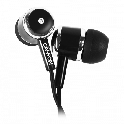 Слушалки CANYON EPM-01 (CNE-CEPM01B), Stereo earphones with microphone, Black