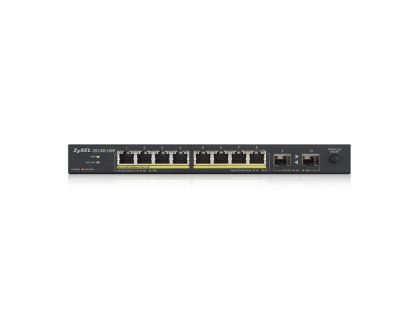 Суич Zyxel GS1100-10HP v2, unmanage PoE 8x Gigabit, 2x Fiber Uplink, 120 Watt PoE