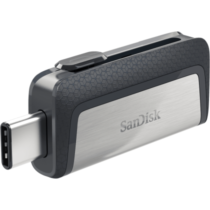 USB памет 128GB SanDisk Ultra Dual Drive, USB 3.1/USB Type-C , Черен/Сребрист