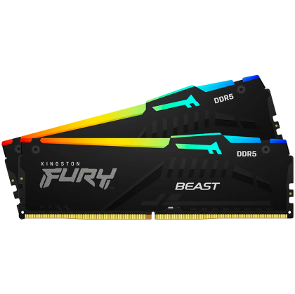 Памет KINGSTON 64GB DDR5 5600MHz (2x32GB) FURY Beast RGB 
