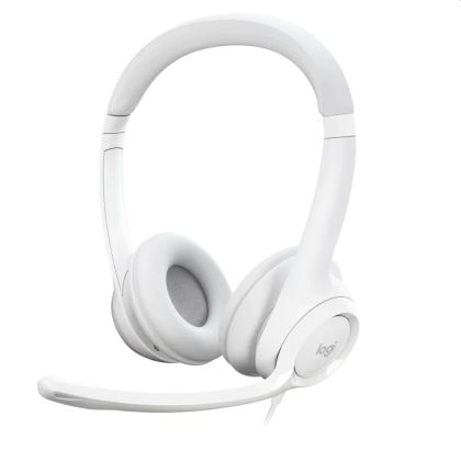Слушалки LOGITECH H390 (981-001286), С кабел, Микрофон, USB, Off-white