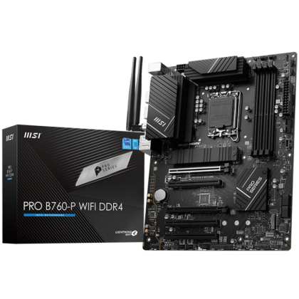 Дънна платка MSI PRO B760-P WIFI DDR4 (Intel 1700, 4xDDR4, 2xM.2,  2.5G LAN, Wi-Fi 6E, HDMI,DP) ATX