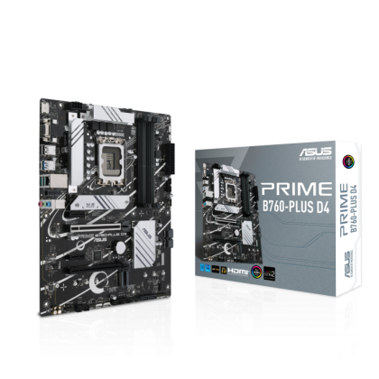 Дънна платка ASUS Prime B760-PLUS D4 (Intel 1700, 4xDDR4, 3xM.2, 2.5Gb LAN, VGA, HDMI, DP) ATX