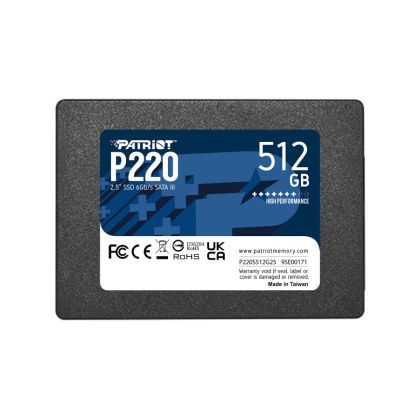 SSD 512GB PATRIOT P220 (P220S512G25), 2.5" SATA III 