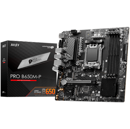 Дънна платка MSI PRO B650M-P (AMD AM5, 4xDDR5, 2xM.2, 2.5G LAN, VGA, HDMI, DP) Micro ATX