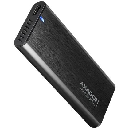 Кутия за външен диск AXAGON EEM2-SB2 , External USB-C 3.2 Gen 2 metal box for M.2 NVMe & SATA SSD disks. Screwless.