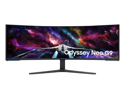 Монитор SAMSUNG Odyssey Neo G9 S57CG952NU (LS57CG952NUXEN), 57" VA Curved 1000R, Dual UHD (7680x2160) 240Hz, 32:9,1ms, 420cd/m2, 2500:1, AMD FreeSync Premium Pro, 3xHDMI, DP, Black/White