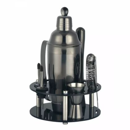 Комплект шейкър с аксесоари KLAUSBERG KB 7581, 10 бр, Стойка, 720 мл, Графит