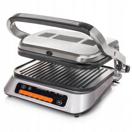 Грил скара FIRST AUSTRIA FA-5344-3, 2100W, 7 автоматични програми, Свалящи се плочи, Отваряне на 180 градуса, Инокс