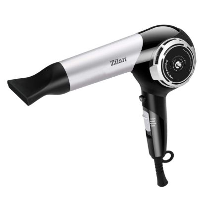 Сешоар с дифузер ZILAN ZLN2946, Модерен дизайн, 1800W, 3 нива, Cool shot, Сив/Черен