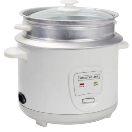 Уред за варене на ориз ROYALTY LINE RL-RC18.10D, 700 W, 1.8l, Автоматично изключване, Бял