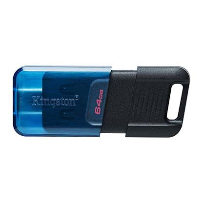 USB памет 64GB KINGSTON DataTraveler 80 M, USB Type-C, Black/Blue - DT80M/64GB