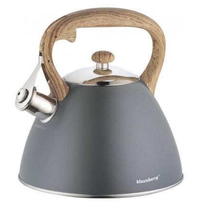 Чайник KLAUSBERG KB 7297, 3 литра, Свирещ, Индукция, Сив инокс