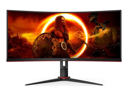 Монитор AOC CU34G2XP/BK , 34.0" VA Curved 1500R, WQHD (3440x1440) 180Hz, 21:9, 1ms, 350cd/m2, 4000:1, Adaptive Sync, Speaker 2x2W, 2xHDMI, 2xDP, USB Hub, Black