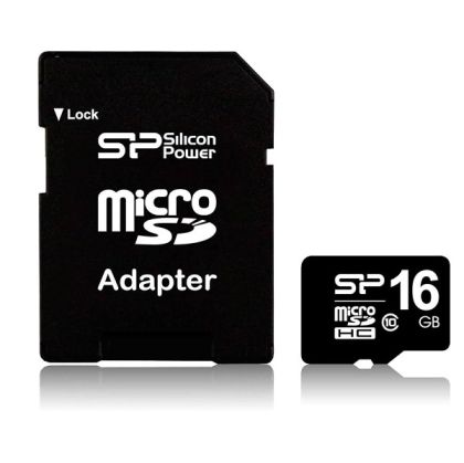 MicroSD памет 16GB SILICON POWER microSDHC (Class 10) + SD адаптер