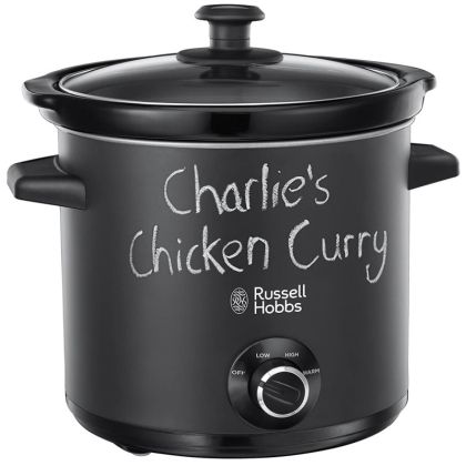 Уред за бавно готвене Slow cooker RUSSELL HOBBS 24180-56 Chalkboard, 3.5 литра, Керамичен съд, 3 програми, Черен