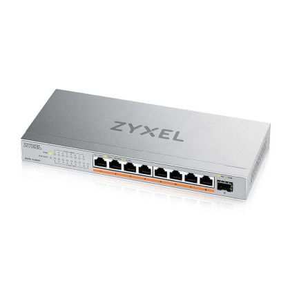 Комутатор ZyXEL XMG-108 8 Ports 2,5G + 1 SFP+, 8 ports 100W total PoE++ Desktop MultiGig unmanaged Switch