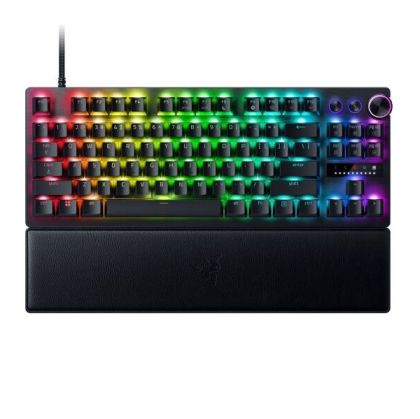 Razer Huntsman V3 Pro Tenkeyless, Gaming keyboard, Analog Optical Switch gen2, Razer Chroma RGB, Magnetic Firm Leatherette Wrist Rest, Multi-function Dial with 3 dedicated button, Detachable Type C Cable, 1000 Hz Polling Rate, Brushed Aluminum Alloy