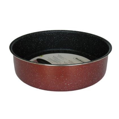 Кръгла тава за печене ROSBERG R51222G26, 26 см, Мраморно покритие, Бордо меланж