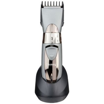Машинка за подстригване ROSBERG Premium RP51810C, 3W, Безжична, Титаниеви остриета, Сив