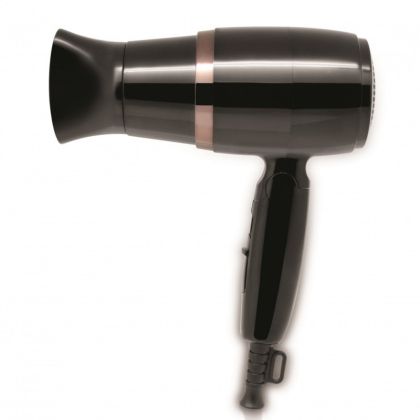 Сешоар ROSBERG R51100J, 1600W, Сгъваем, Студен въздух, 3 нива, Черен/златист