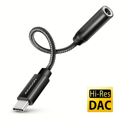 Адаптер AXAGON ADA-HC, USB-C - 3.5mm (F) connector, Hi-Res DAC, Audio Adapter 32bit 384kHz