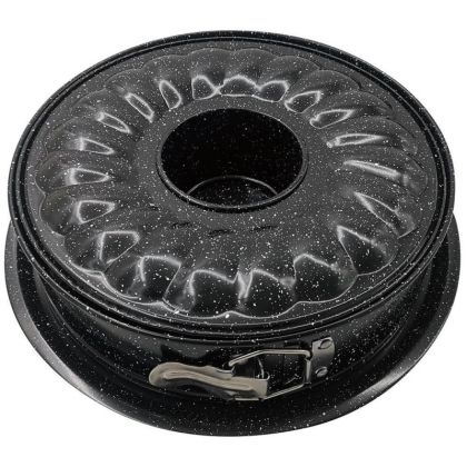 Форма за блат и кекс KINGHOFF KH 1779, 26 см, Падащо дъно, Стомана, Черен