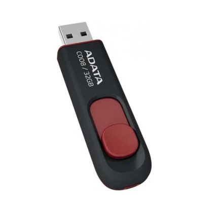 USB памет 32GB ADATA C008, USB 2.0, Black/Red - AC008-32G-RBK
