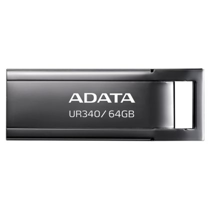 USB памет 64GB ADATA UR340, USB 3.2 Gen1, Metal, Black - AROY-UR340-64GBK