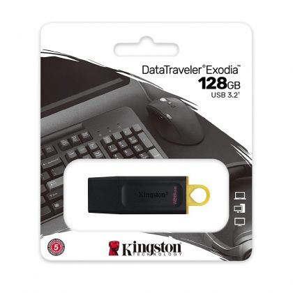 USB памет 128GB KINGSTON DataTraveler Exodia , USB 3.2 Gen 1, Black/Yellow - DTX/128GB