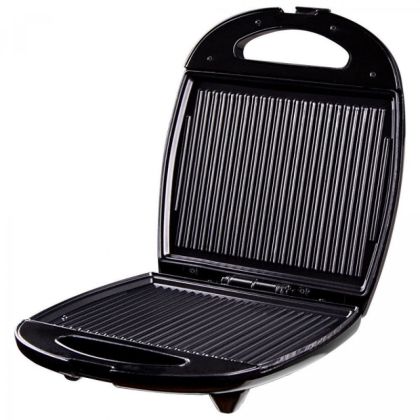 Сандвич тостер за 4 филийки ROSBERG R51442B, 1200W, Незалепващи плочи, Черен