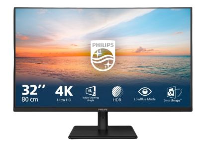 Монитор PHILIPS 32E1N1800LA/00, 31.5" VA, 4K UHD (3840x2160) 60Hz, 16:9, 4ms, 300cd/m2, 3500:1, Adaptive Sync, Speaker2x2W, 2xHDMI, DP, Black