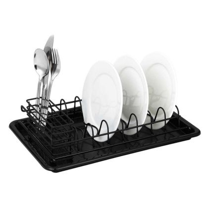 Сушилник за съдове KINGHOFF KH 1478, 38 x 24.5 x 9.5 см, Черен