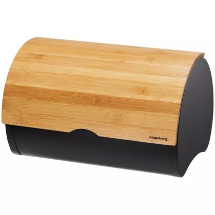 Кутия за хляб KLAUSBERG KB 7711, 32 см, Лека и здрава конструкция, Бамбук, Кафяв/черен