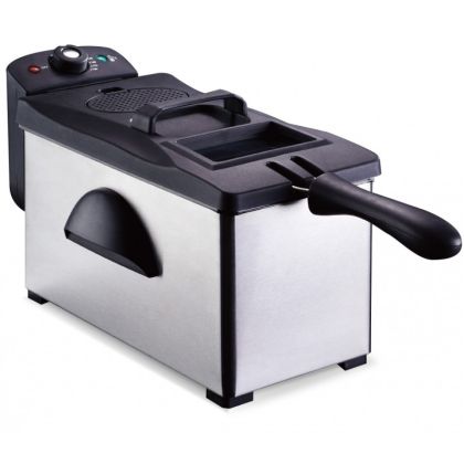 Фритюрник Oliver VOLTZ OV51980P, 2000W, 3 литра, Напълно разглобяем,Инокс/Черен
