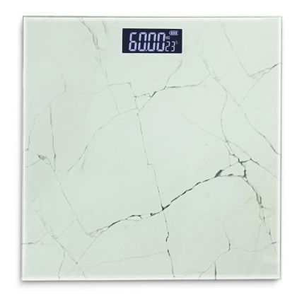 Електронен кантар ROSBERG R51650G, До 180 кг, LCD дисплей, 2 x AAA, Бял/Мрамор