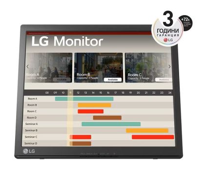 Монитор LG 17BR30T-B, 17” TN Touchscreen, SXGA (1280 x 1024) 75Hz, 5:4, 5ms, 1000:1, 200cd/m2, VGA, USB2.0,   Black