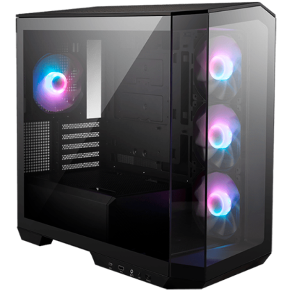 Кутия MSI MAG PANO M100R PZ, MicrоTower, ARGB Fans, 270-degree panoramic tempered glass, Black