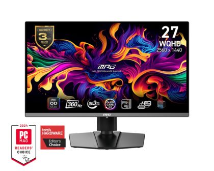 Монитор MSI MPG 271QRX QD-OLED, 26.5" QD-OLED, WQHD (2560x1440) 360Hz, 16:9, 0.03ms, 250cd/m2, 1.5M:1, AMD FreeSync™ Premium Pro, DP, 2xHDMI, USB Type-C, Black